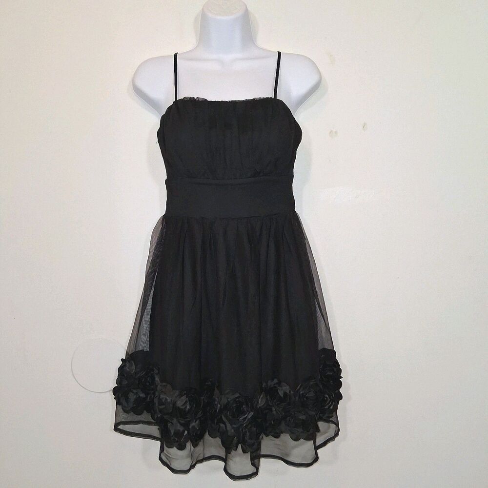 Sheer Tulle Mini Dress Jr's Sz M Roses Whimsigoth Goth Fairy Grunge Coqutte